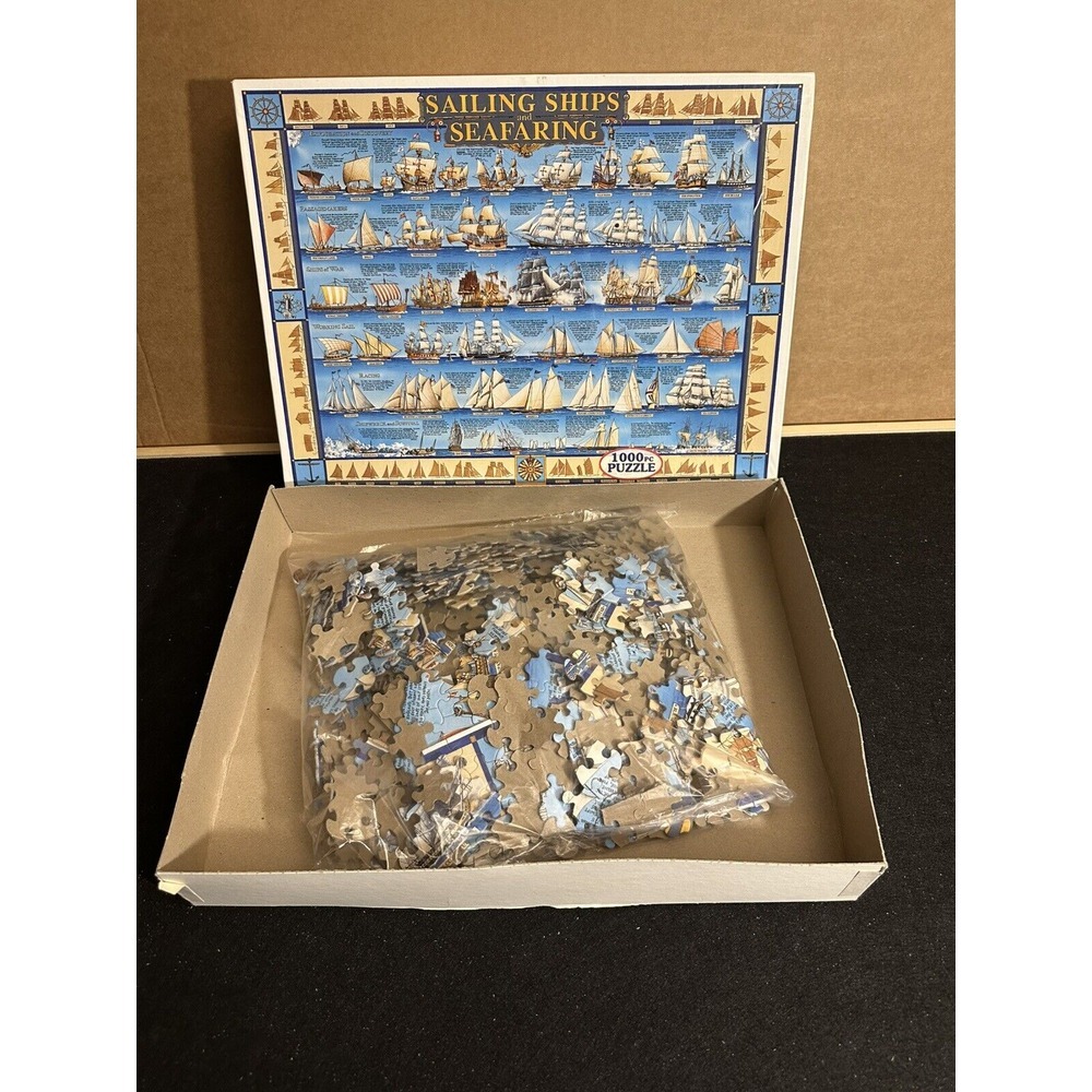 WHITE MOUNTAIN Puzzles "Sailing Ships and Seafaring", COMPLETE 1000 PC 2003 - Picture 6 of 6